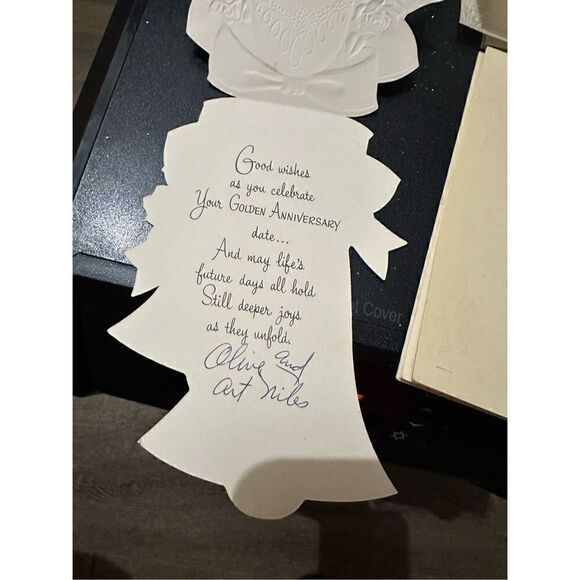 Vintage 1960s Greeting Card 50th Gold Wedding Anniversary Lot 5 Hallmark Gibson - Picture 10 of 11